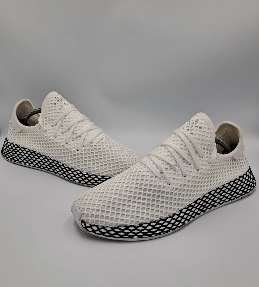 Size 11 - adidas Deerupt Cloud White Core Black - B41767 - MSRP $135